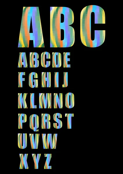 Pixel uppercase grunge alphabet — Stock Vector