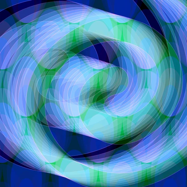 Forma a spirale blu e verde, sfondo futuristico astratto — Foto Stock