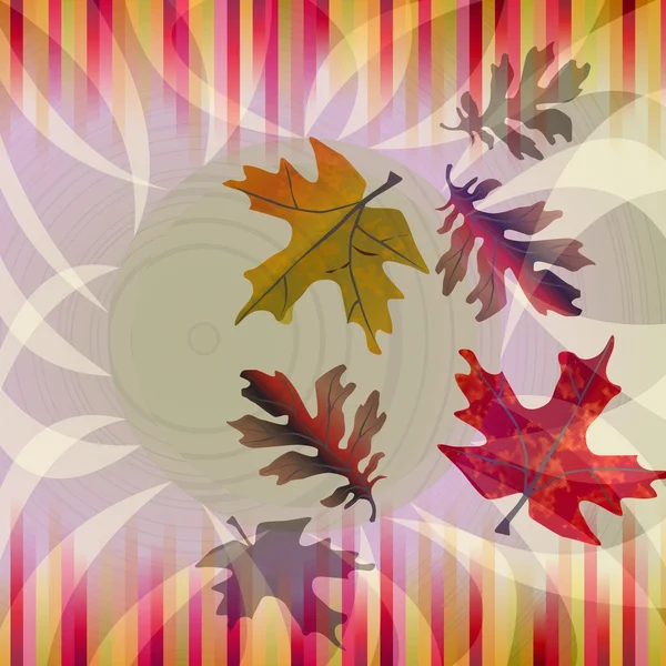 Herfst achtergrond met vallende bladeren en strips in nostalgische kleuren — Stockfoto