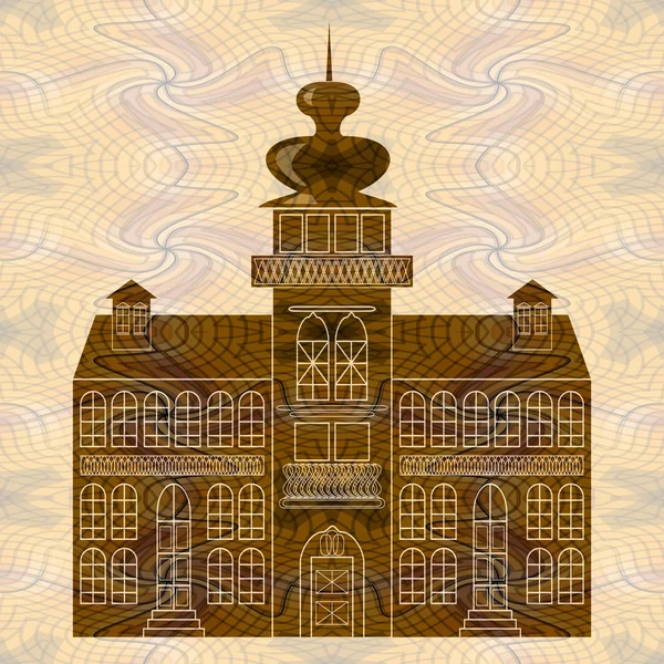 Antiguo edificio del castillo sobre fondo texturizado. Monumento sihlouette en barroco en estilo rennaisance — Foto de Stock