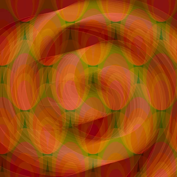 Telha com laranja formas abstratas permeando espiral verde — Fotografia de Stock