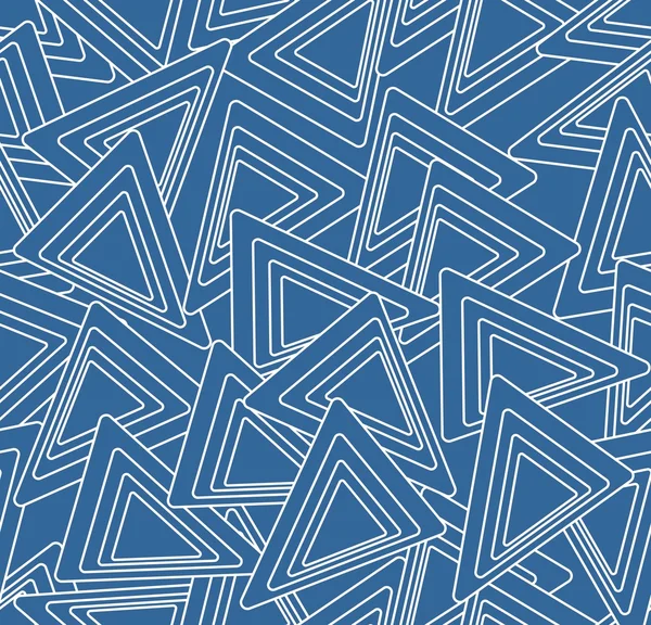 Fondo azul y blanco abstracto con motivo triangular, diseño de línea sin costuras — Vector de stock