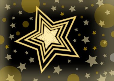 Küçük yıldız ve parlamayı ortasında parlak bir yıldız ile Noel vektör arka plan