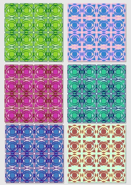 Sammlung abstrakter Muster in verschiedenen Farbkombinationen.. — Stockvektor