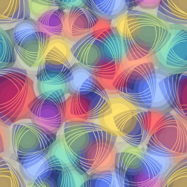Gioco di colori in uno spazio con triangoli arrotondati, sfondo colorato astratto — Foto Stock