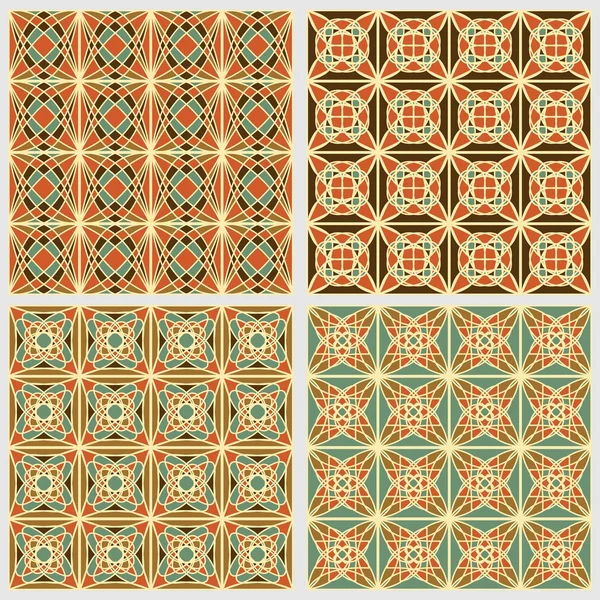 Vintage kare kümesi döşer nostaljik renklerde art deco tarzında, vektör eps basit geometrik desenlerle 10 tasarım koleksiyonu