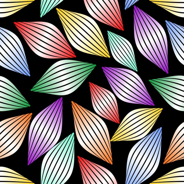 Fondo abstracto sin costuras con elementos multicolores degradados desnudos en el área negra. Vector EPS10 — Archivo Imágenes Vectoriales