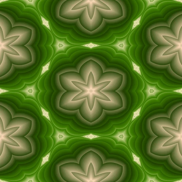 꽃 모티브, 추상 원활한 배경 녹색에 베이지색 플라스틱 3d 패턴 — 스톡 사진