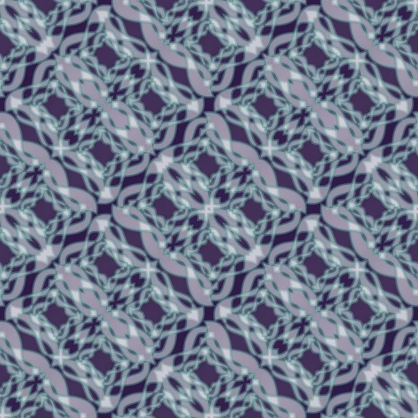 Patrones de encaje blanco fino sobre fondo azul oscuro, adorno a rayas diagonales — Foto de Stock