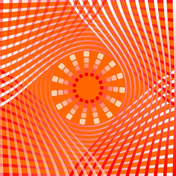 오렌지 추상 배경 타일 겹치는 그라데이션 곡선 요소와 중간, 장식 타일에 별 모양 — 스톡 벡터