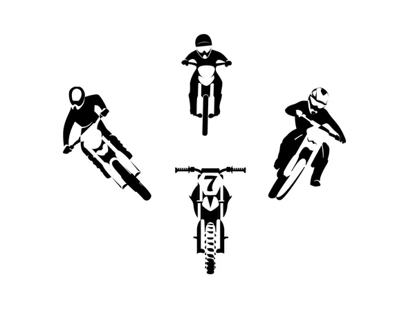 Motocross enduro set — Stock Vector