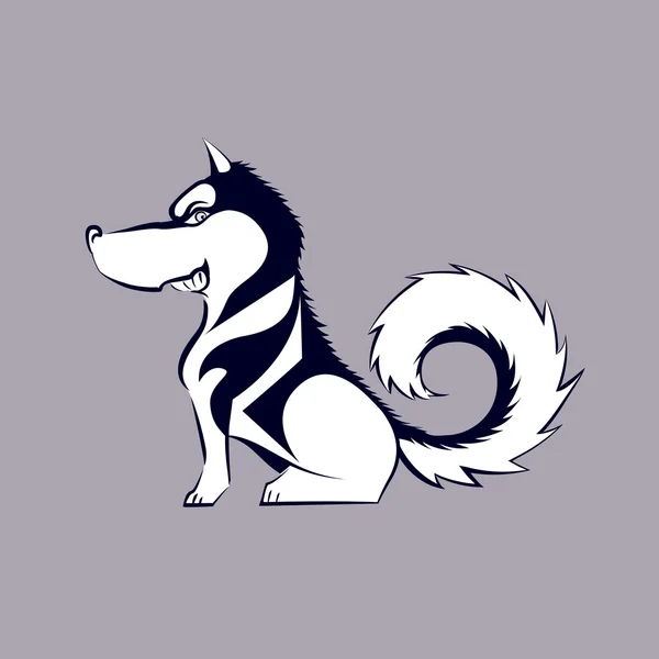 Dessin animé chien husky — Image vectorielle