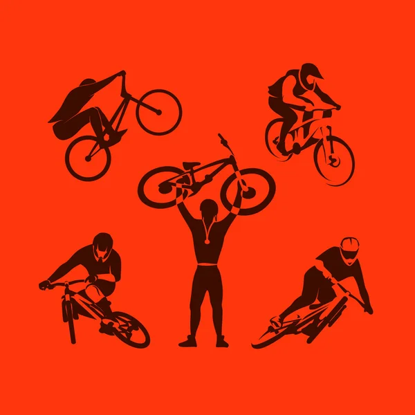 Deporte extremo en bicicleta — Vector de stock