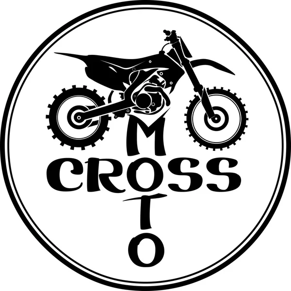 Motocross sujeira-bicicleta redondo sinal — Vetor de Stock