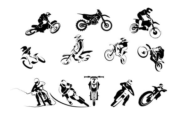 Grand jeu de moto 12x — Image vectorielle