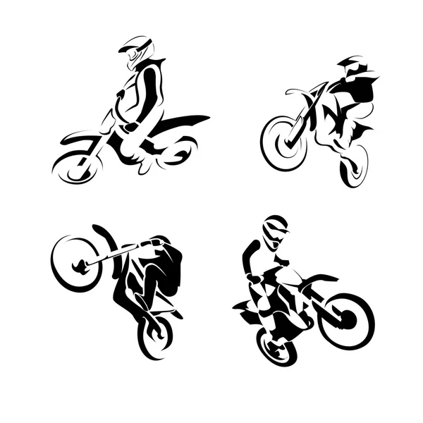 Off road sport Motocicleta — Vector de stock