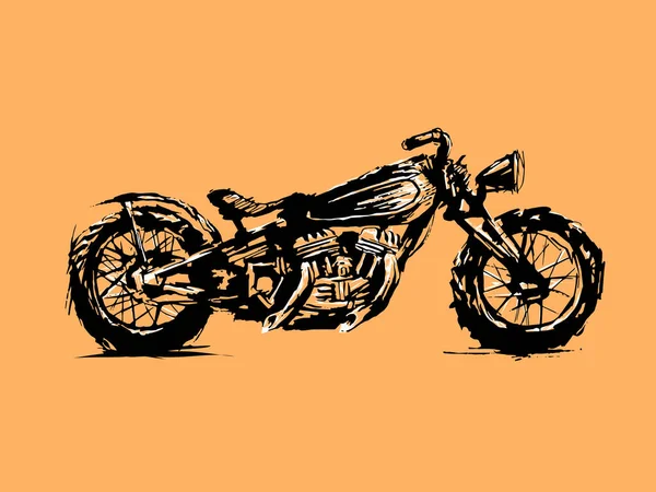 Motocicleta. Emblema del club de motociclistas. Estilo vintage. Diseño monocromático. — Archivo Imágenes Vectoriales