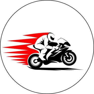 Sportif motosiklet yarışçısının vektör illüstrasyonuName