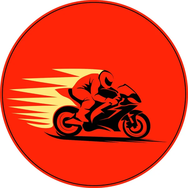 Illustration vectorielle du motocycliste sur vélo de sport — Image vectorielle