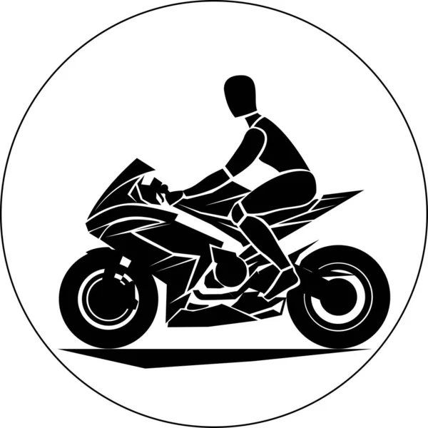 Vector Crashtest Dummy moto rider icon schwarz — Stockvektor