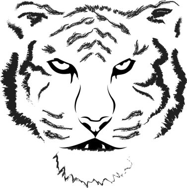 Kaplan baş siluet, vektör