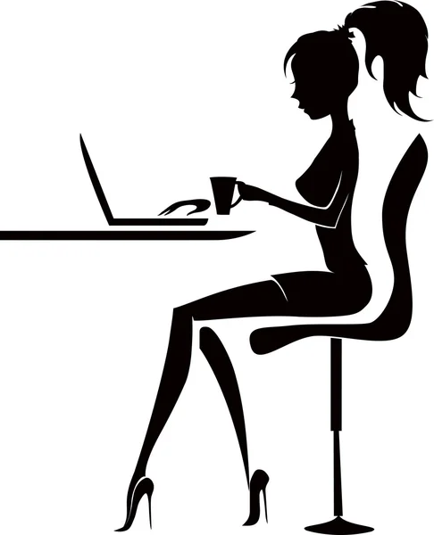 Geschäftsfrau im Büro — Stockvektor