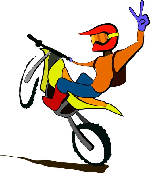Successful motorcyclist illustration — Stock Vector