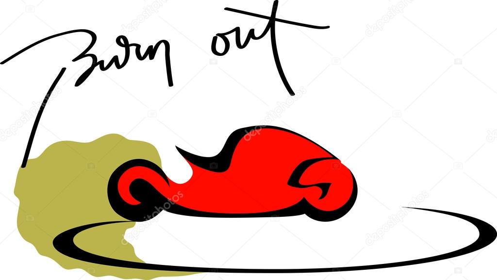 Extreme sport motorcycle stunt burn-out, vector illustration