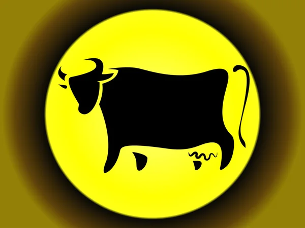 Silhueta de uma vaca — Vetor de Stock