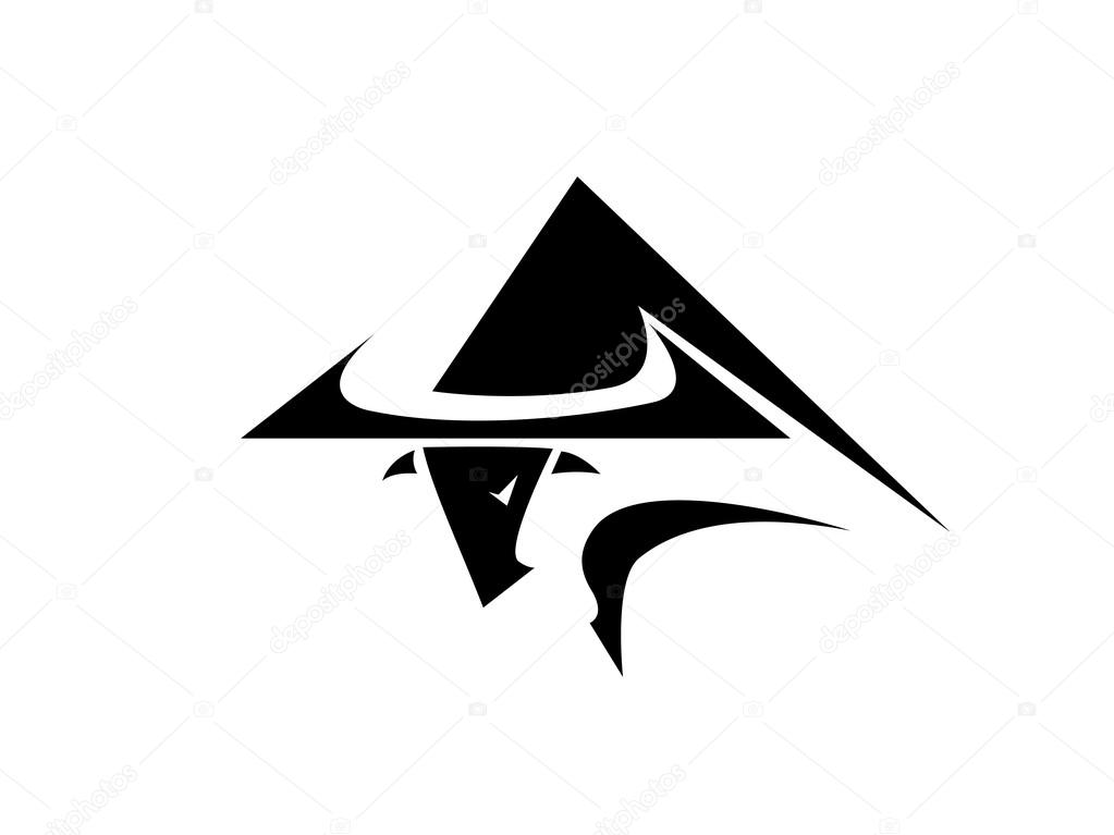 Bull abstract isolated on a white backgrounds, vector illustration