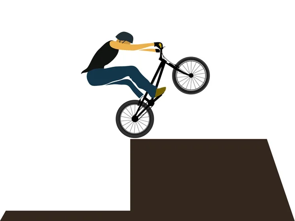 Salto de prueba de bicicleta — Vector de stock