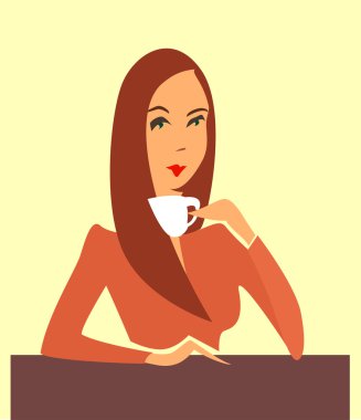 kahve, çay içme kadın