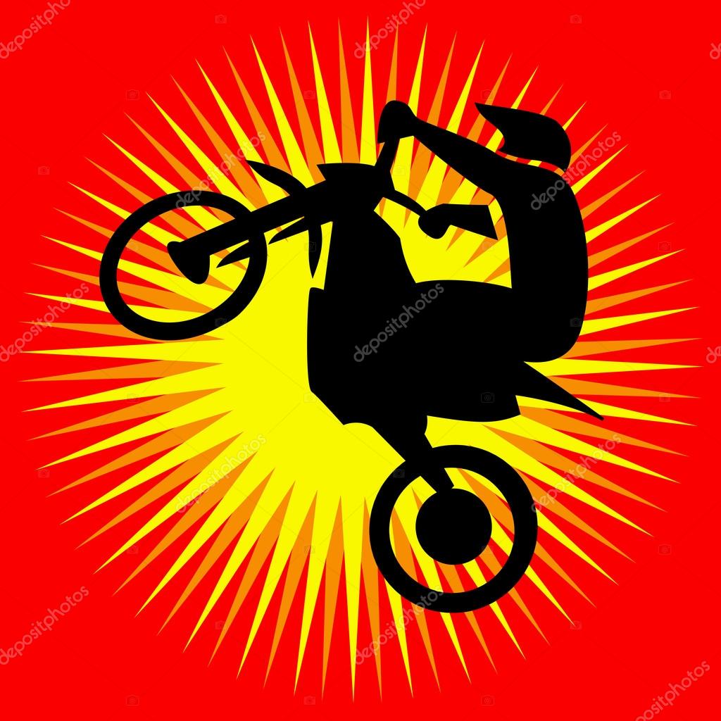 Motocross enduro free-ride sign. Motorcycle Logo in blue round, Vector Illustration