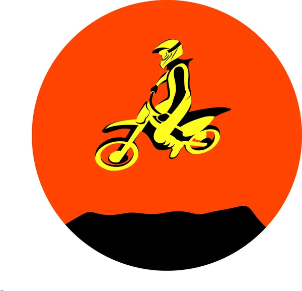 Suciedad motociclista salto — Vector de stock