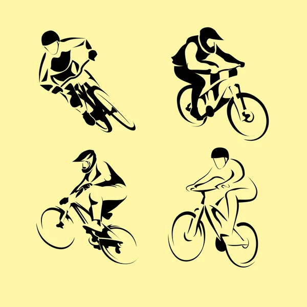 Set biciclete montane — Vector de stoc