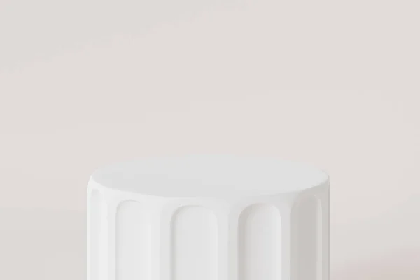 Pódio Pilar Branco Pedestal Para Produtos Publicidade Ilustração Mínima Render — Fotografia de Stock