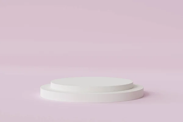 Cilindro Pódio Pedestal Para Produtos Publicidade Fundo Rosa Pastel Mínimo — Fotografia de Stock