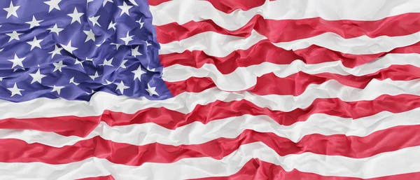 United States America Flag Banner Background Render — Stock Photo, Image