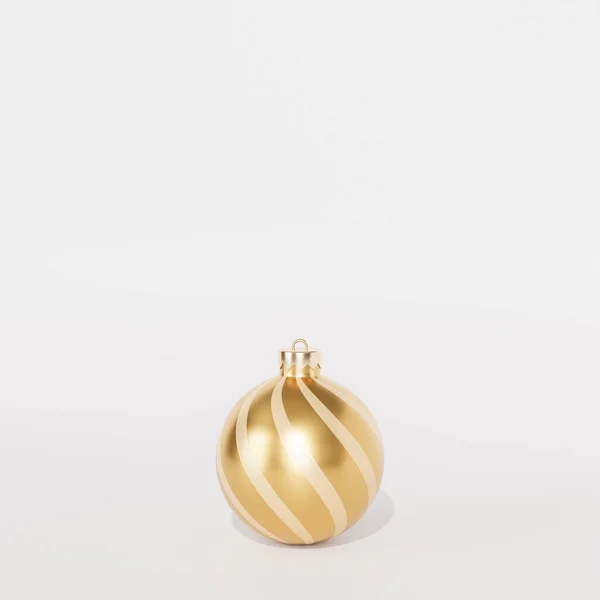 Christmas New Year Holidays Background One Golden Bauble Ornament Render — Stock Photo, Image