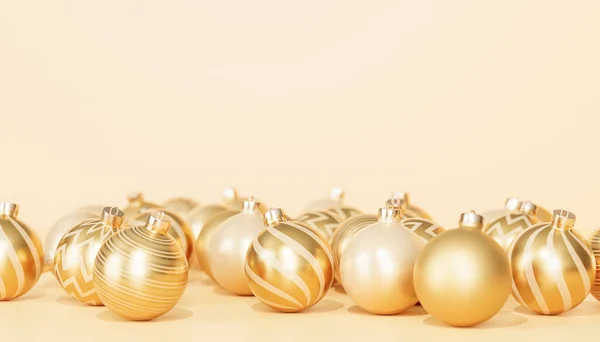 Noël Nouvel Fond Bannière Vacances Avec Des Boules Des Ornements — Photo