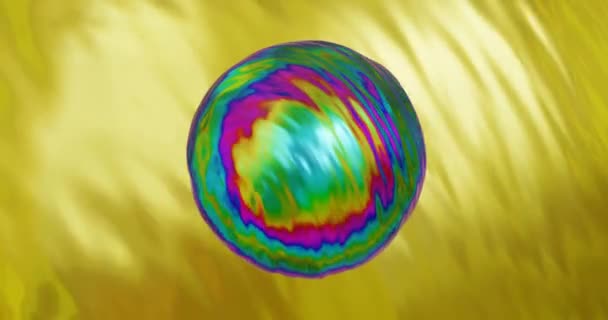 Esfera Brilhante Abstrata Colorida Girando Deformando Sua Forma Looped Motion — Vídeo de Stock