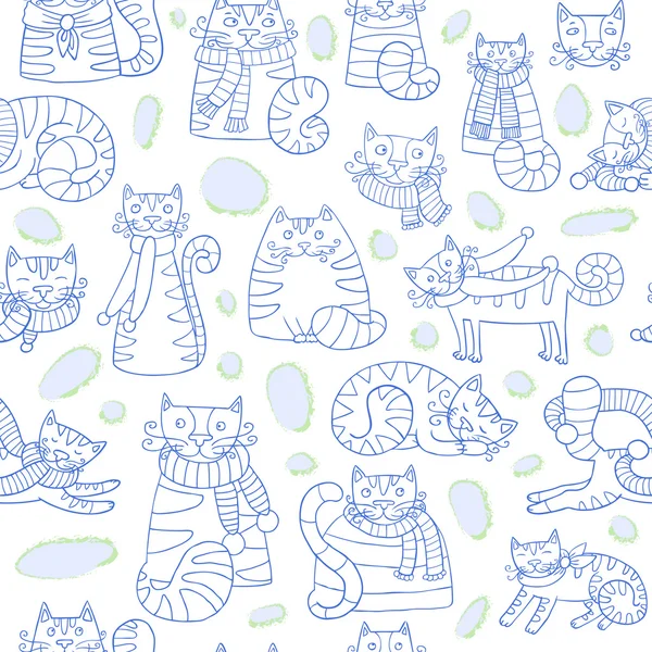 Pattern with cats — Stock Vector