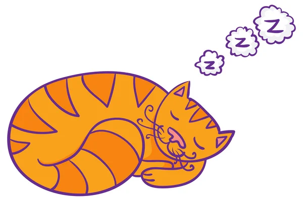 Gato dormido — Vector de stock