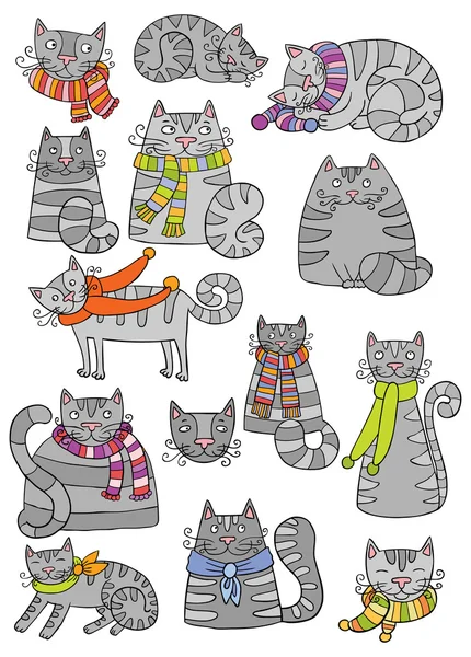 Grey cats — Stock Vector