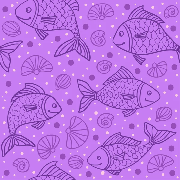 Mönster med fisk — Stock vektor