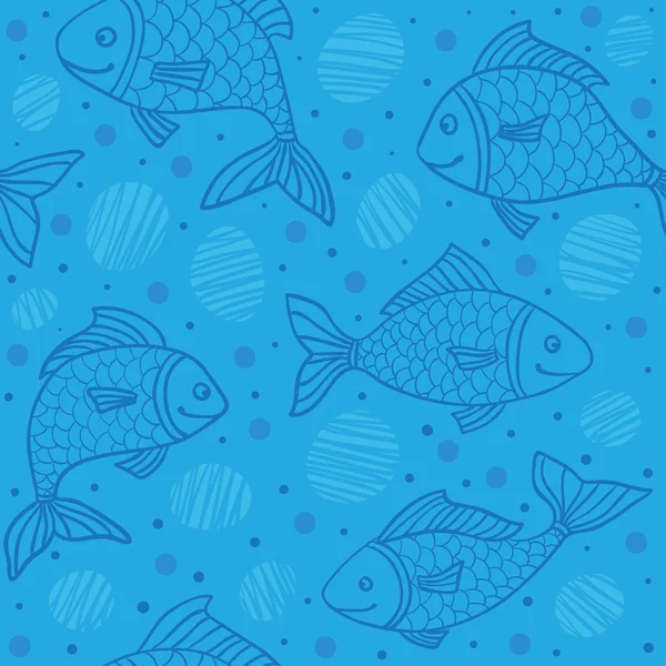Patroon met vis — Stockvector