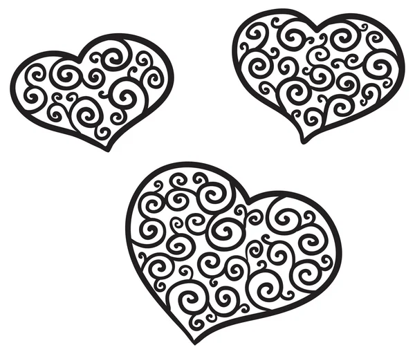 Декоративные сердца — стоковый вектор