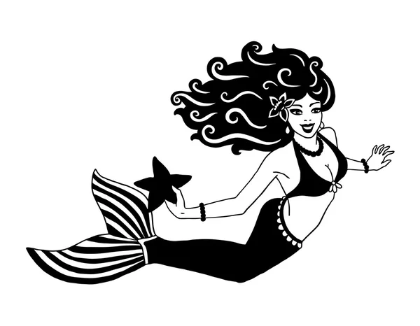 Illustrazione sirena — Vettoriale Stock