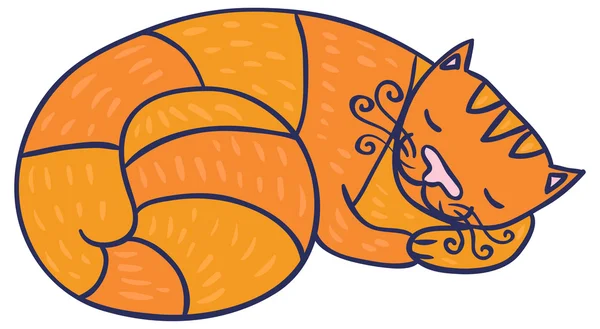 Gato dormido — Vector de stock