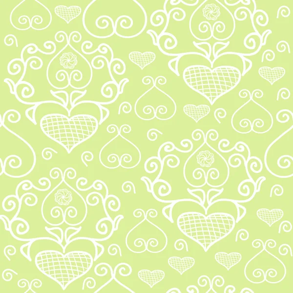 Pattern with lace hearts — Stock Vector